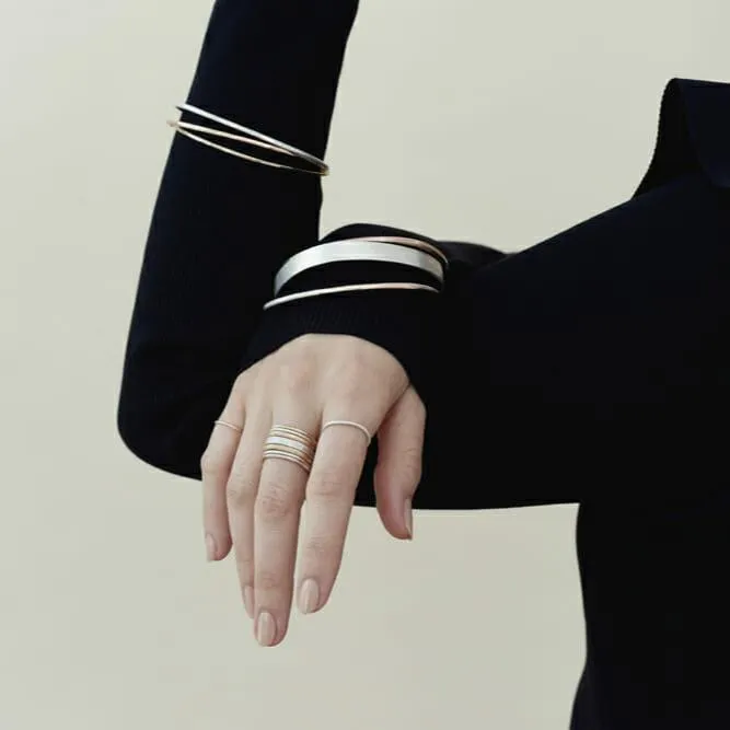 8mm Silver Square Densa Bangle