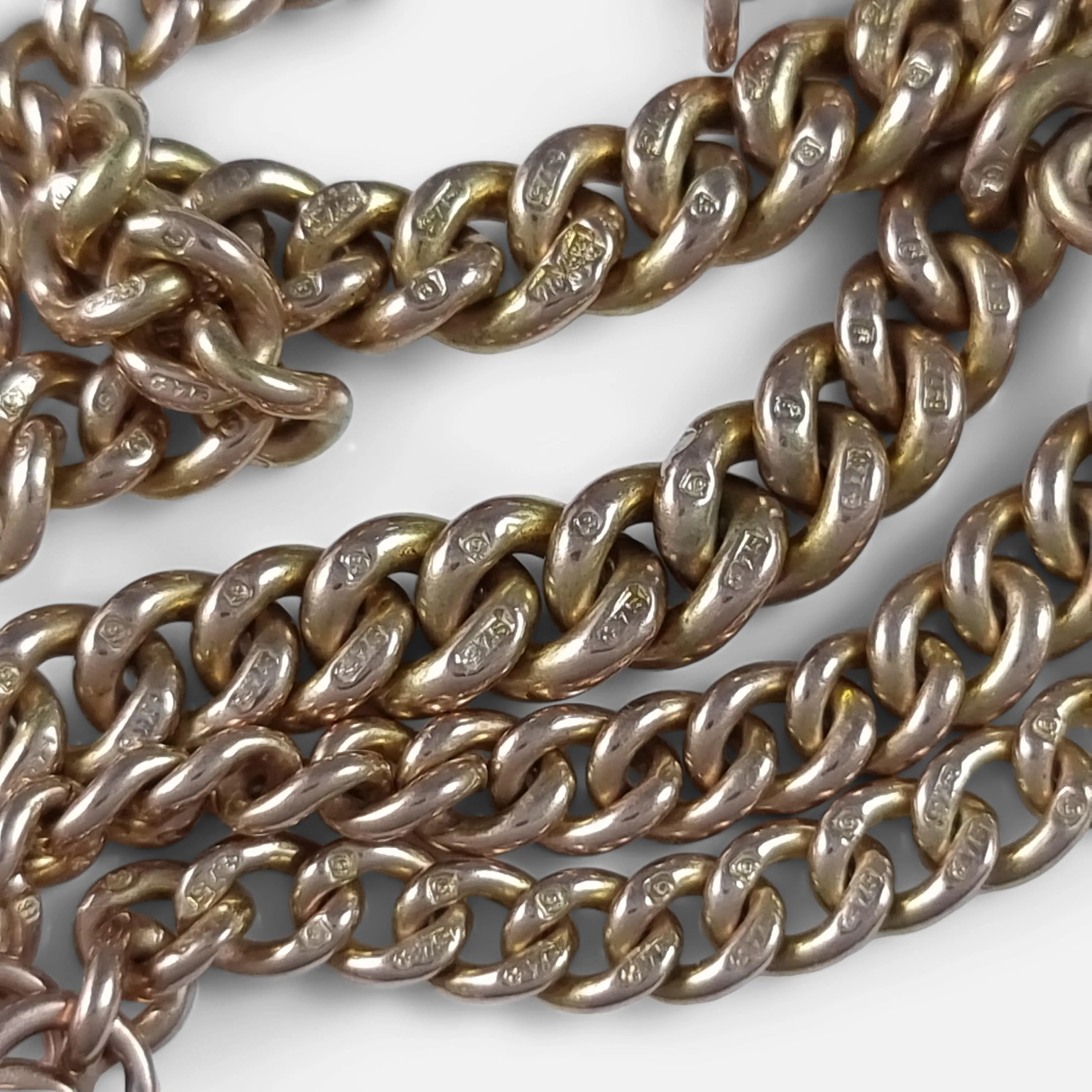 9ct Yellow Gold Double Albert Watch Chain - 1920 - 28.6 grams