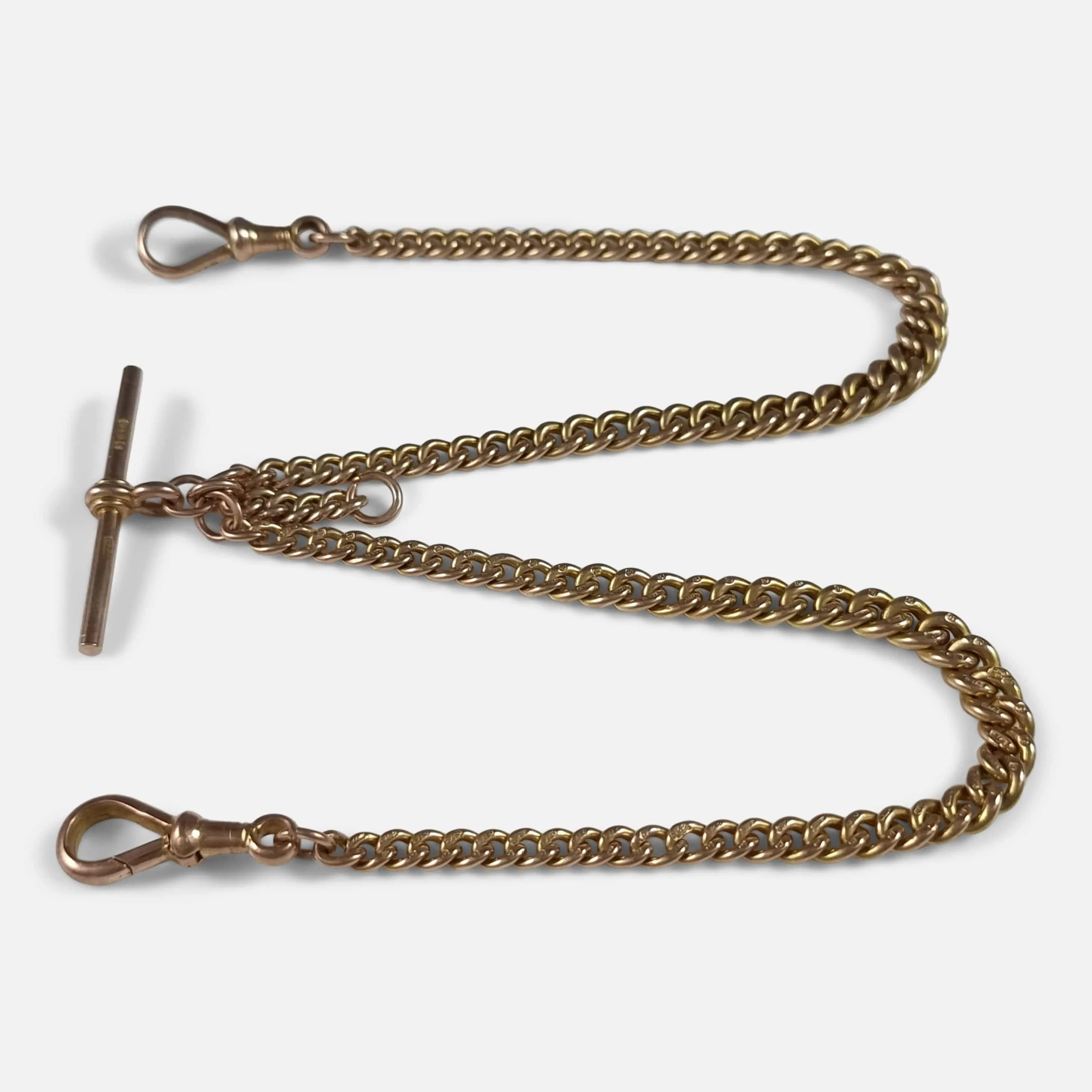 9ct Yellow Gold Double Albert Watch Chain - 1920 - 28.6 grams