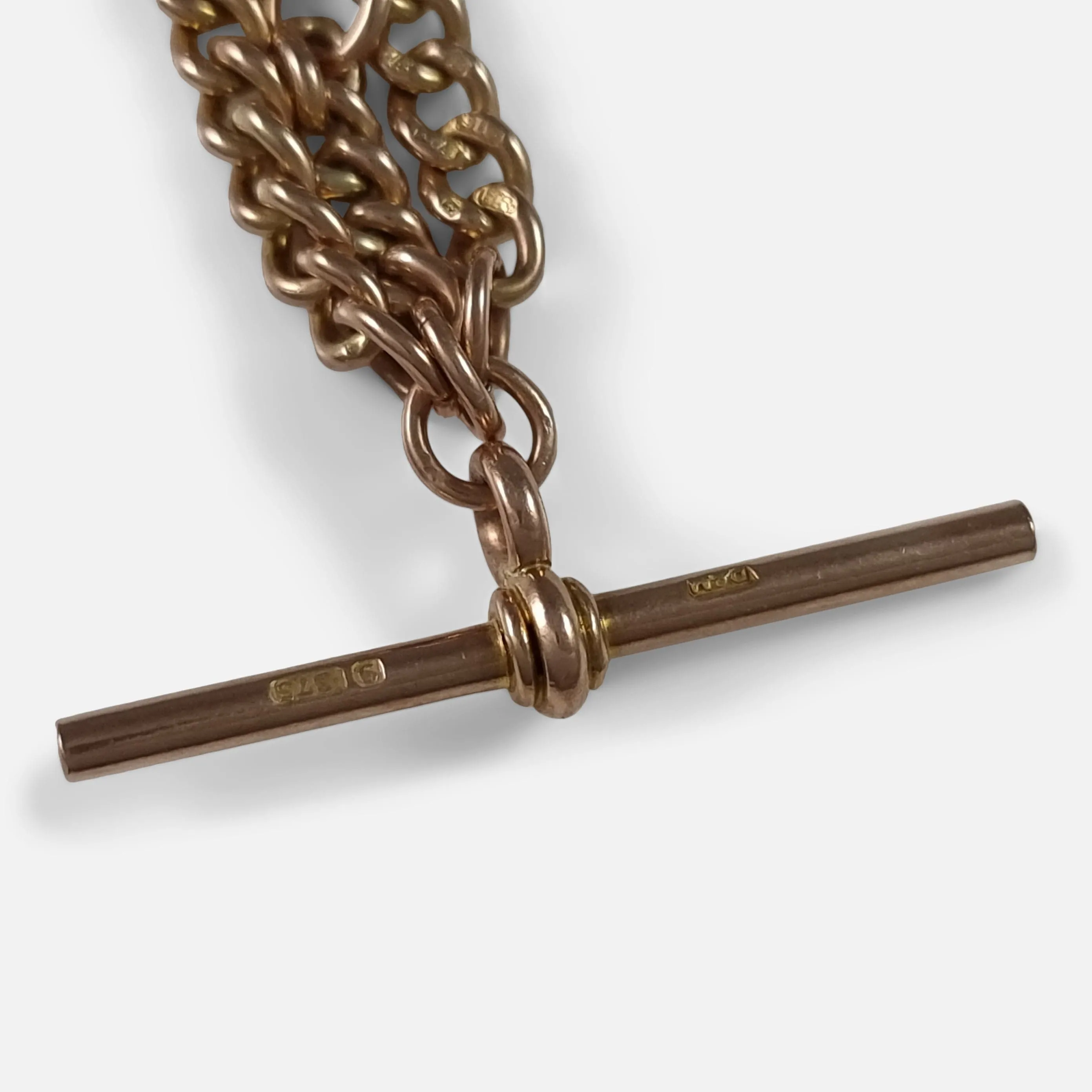 9ct Yellow Gold Double Albert Watch Chain - 1920 - 28.6 grams