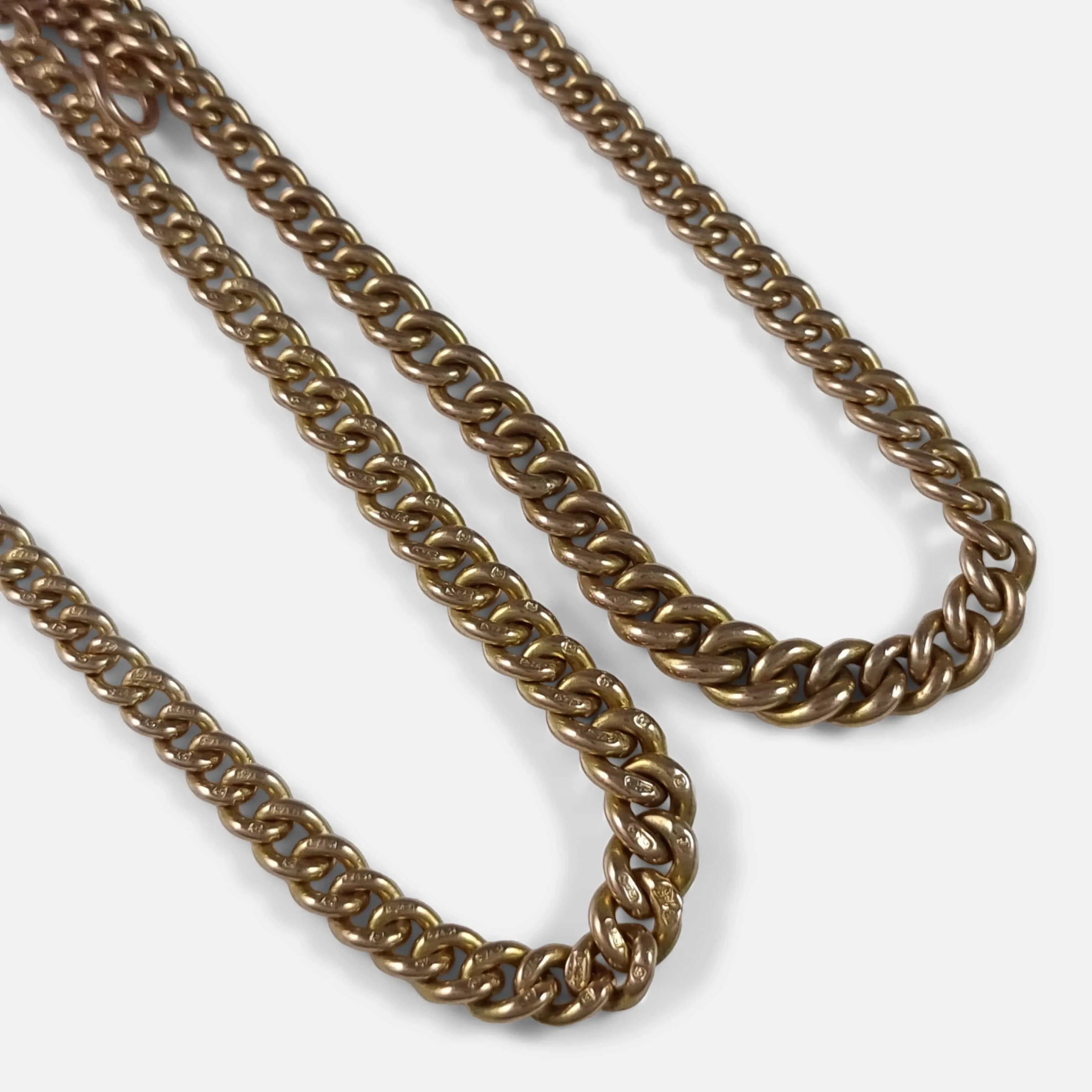 9ct Yellow Gold Double Albert Watch Chain - 1920 - 28.6 grams