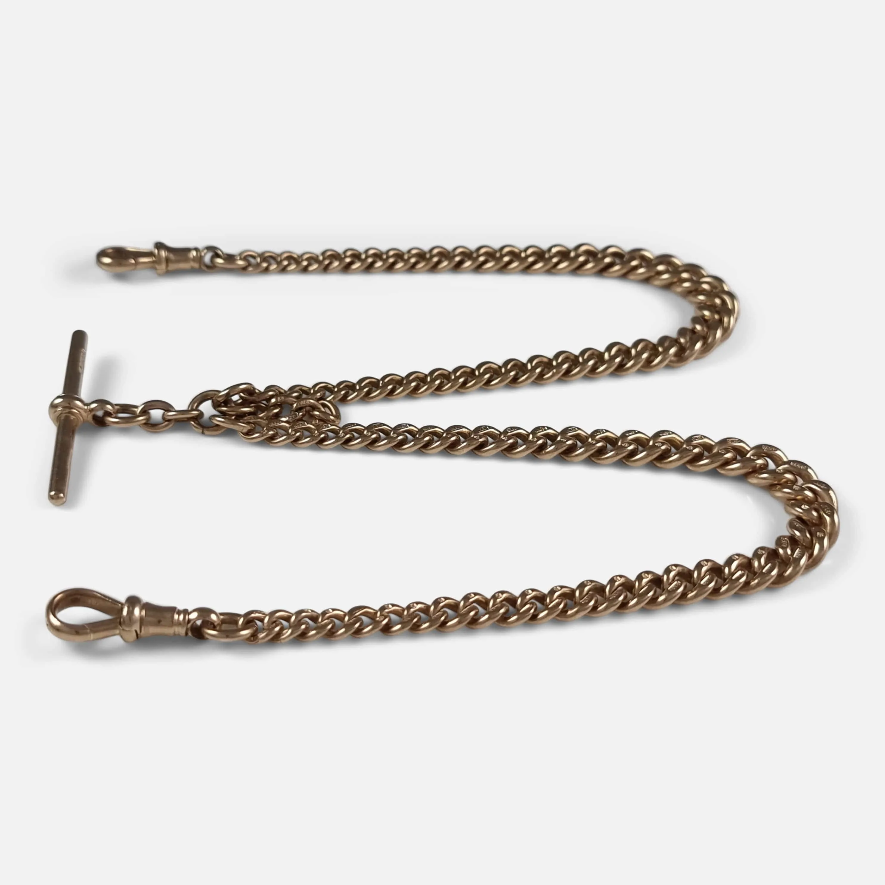 Edwardian 9ct Yellow Gold Double Albert Watch Chain - 50.8g