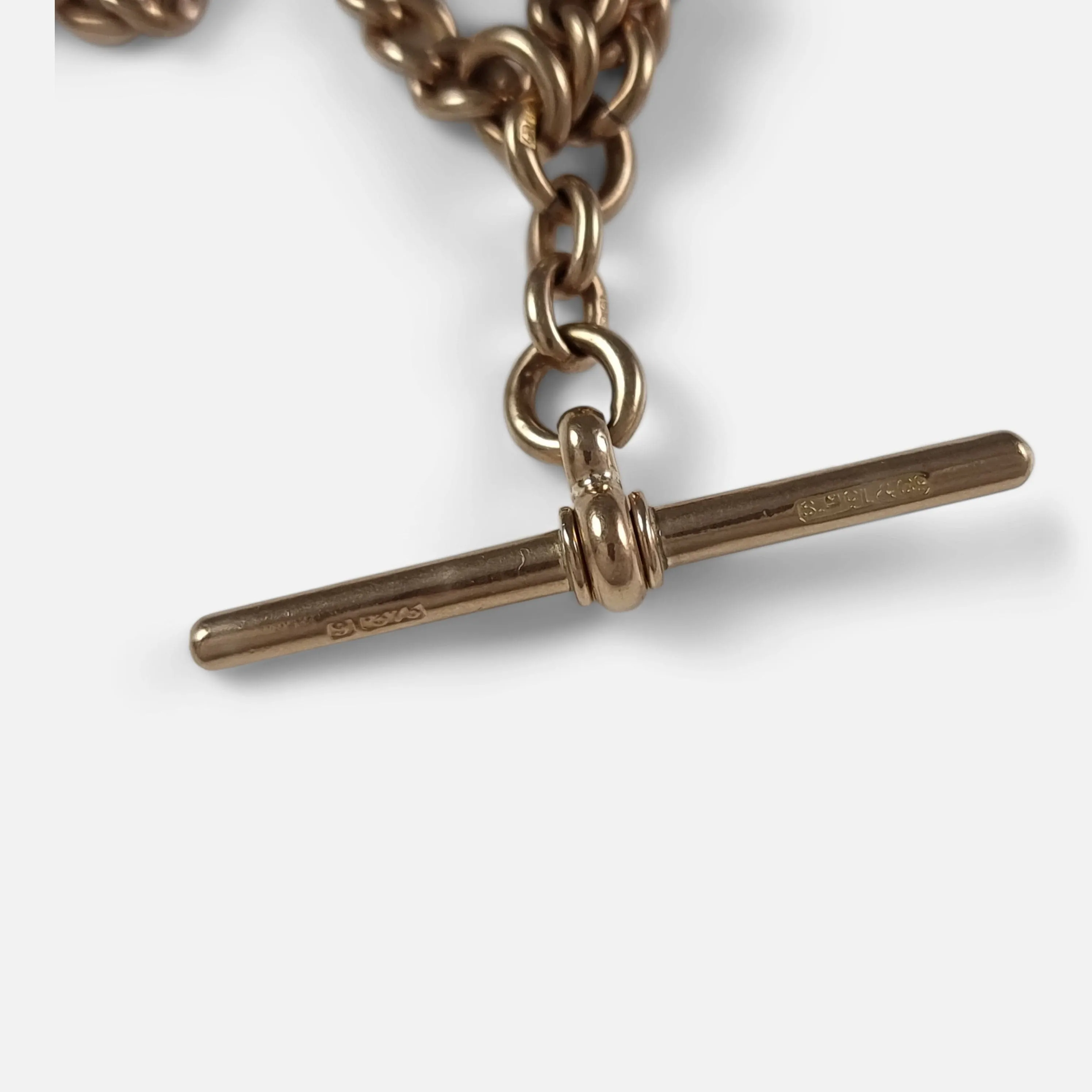 Edwardian 9ct Yellow Gold Double Albert Watch Chain - 50.8g