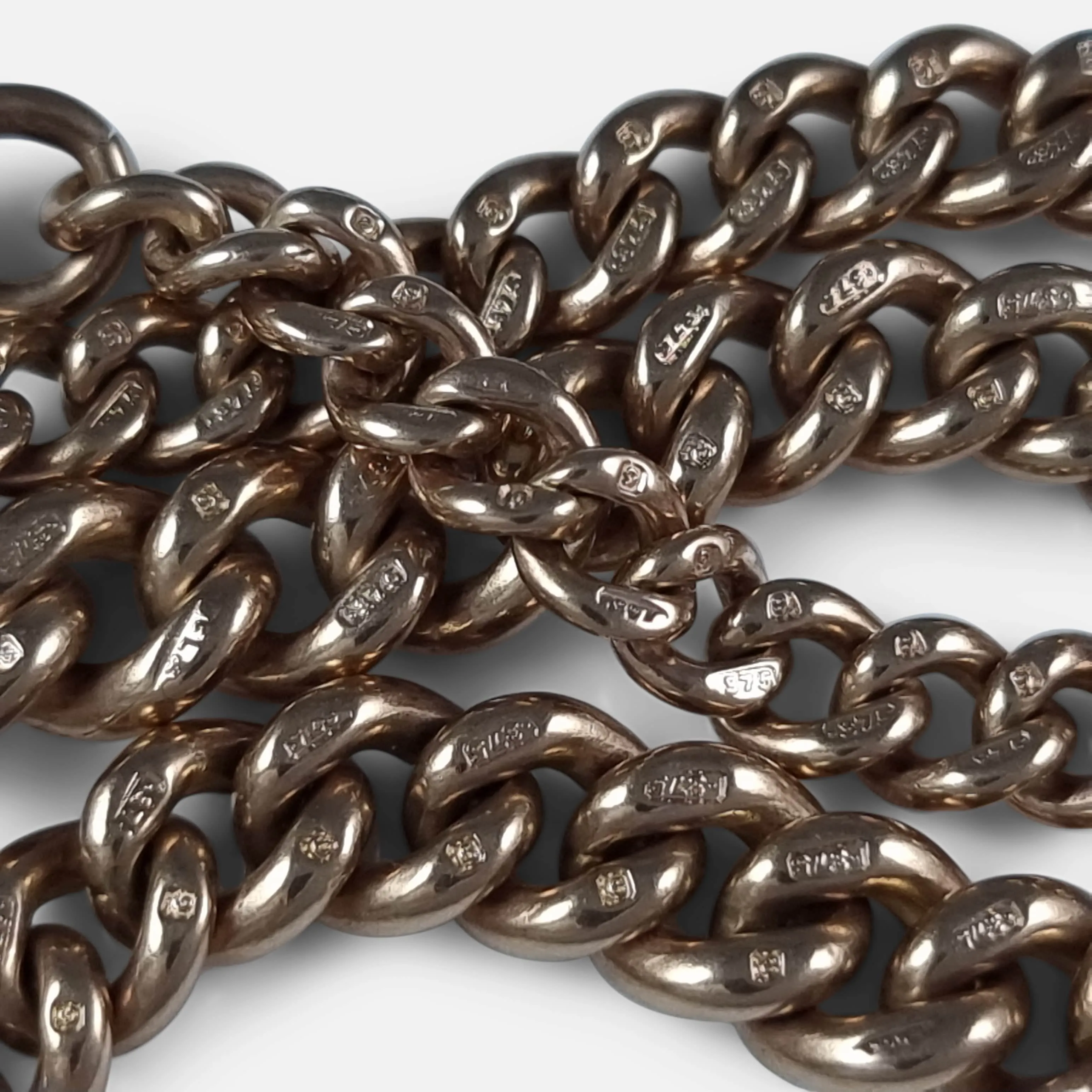 Edwardian 9ct Yellow Gold Double Albert Watch Chain - 50.8g