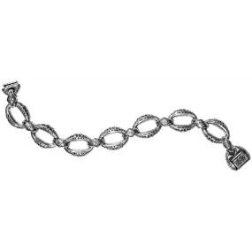 Konstantino Sterling Silver Etched Oval Link Bracelet