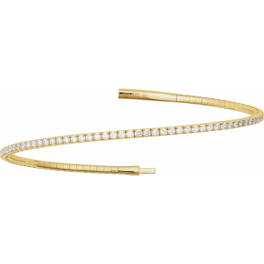 Lab-Grown Diamond Flexible Bangle