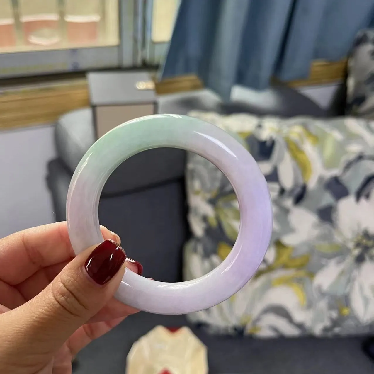 Natural Jade Bangle Jadeite Bangle Internal Diameter 53.9mm BER473
