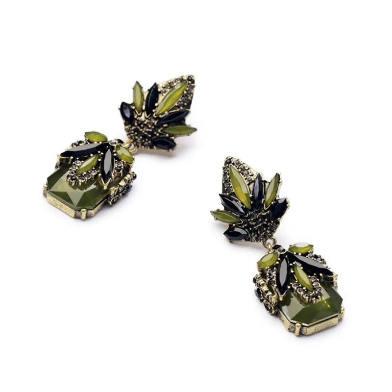 New Brand Vintage Dark Green Earrings Swing Dangle Drop Earrings