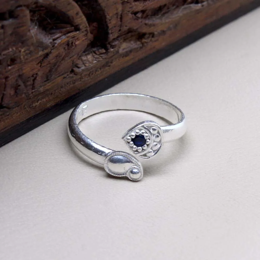 Real Sterling Silver Indian  Toe Ring - Single