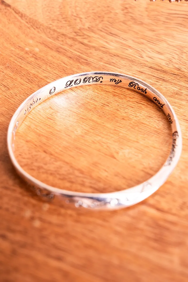 SALE! Silvertone My Rock And My Redeemer Twist Bangle