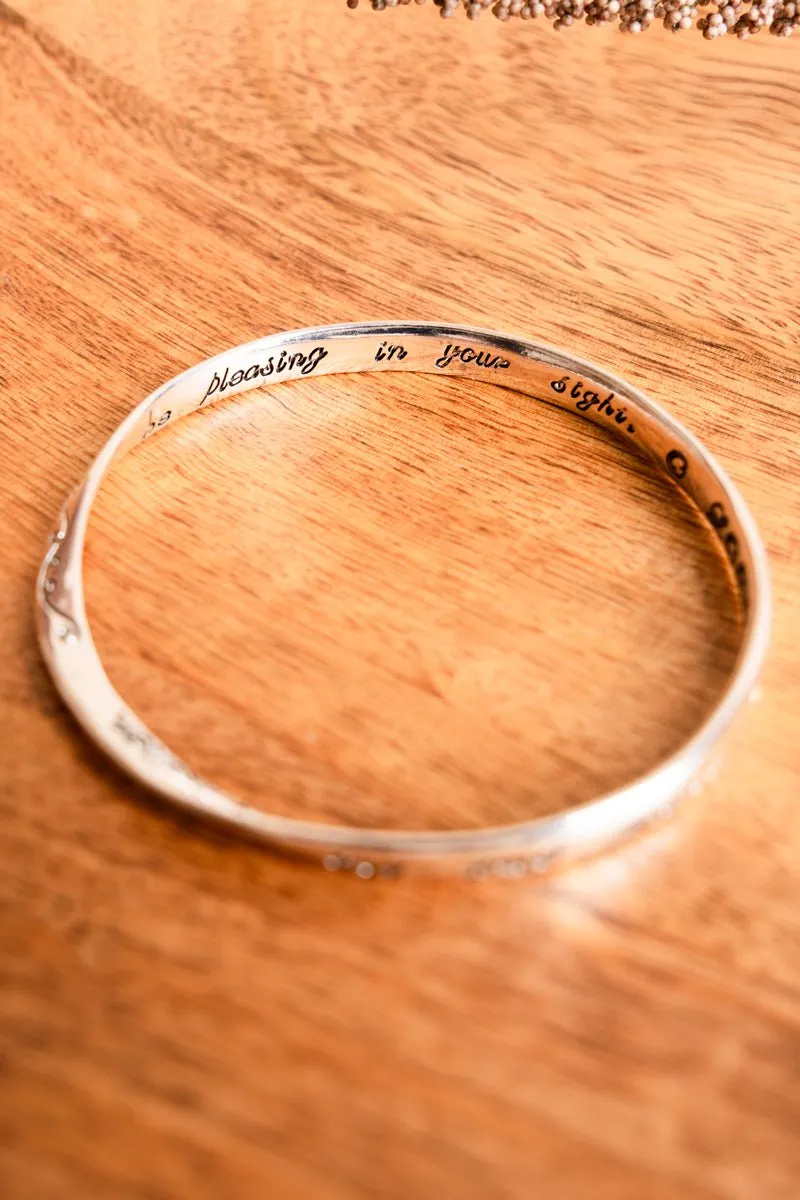 SALE! Silvertone My Rock And My Redeemer Twist Bangle