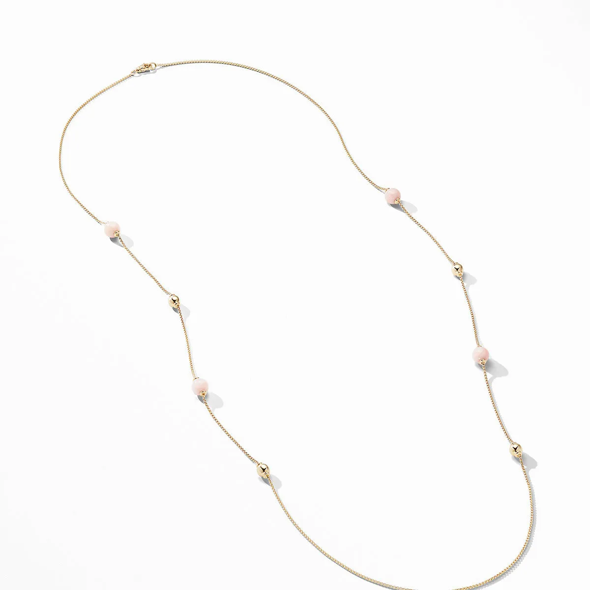 Solari Station Necklace in 18K Yellow Gold with Pink Opals