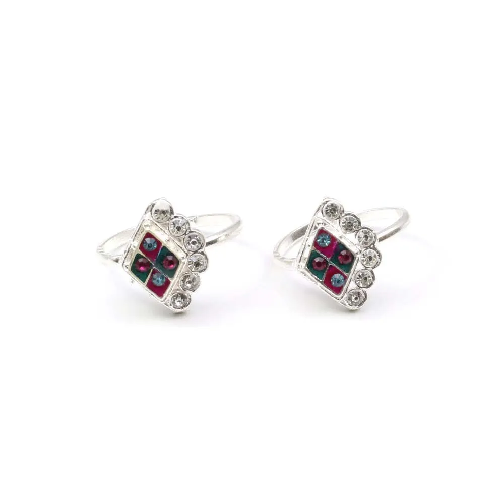 Traditional Handmade Crystal Enamel Toe Ring