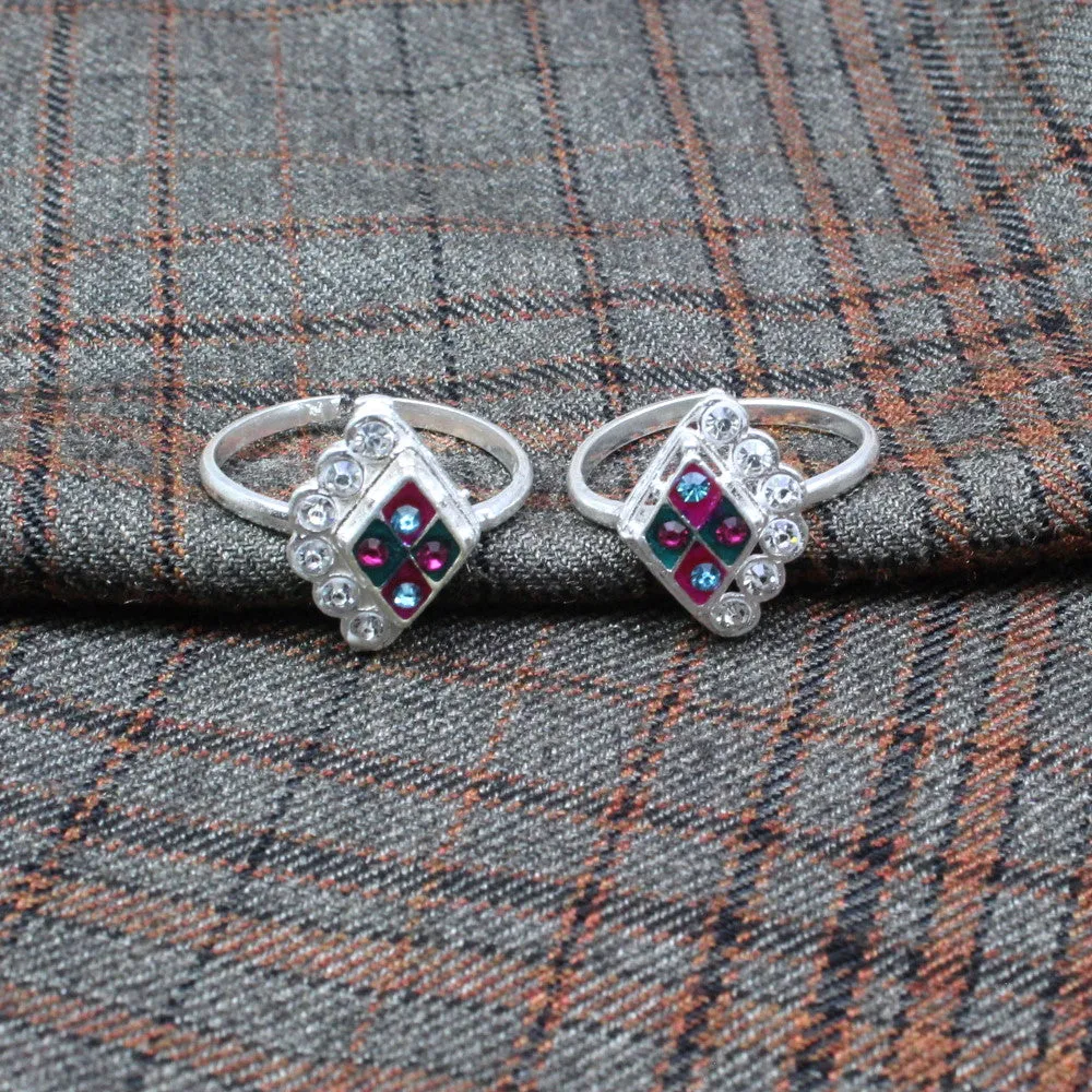 Traditional Handmade Crystal Enamel Toe Ring