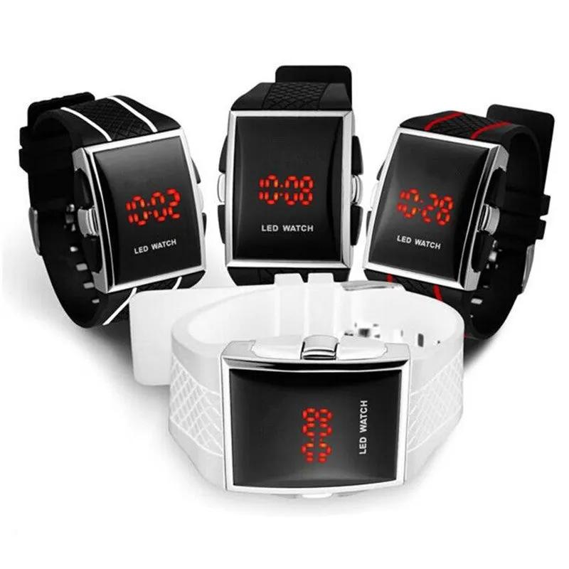 Watch Electronic Watch Male Led Silicone Square
