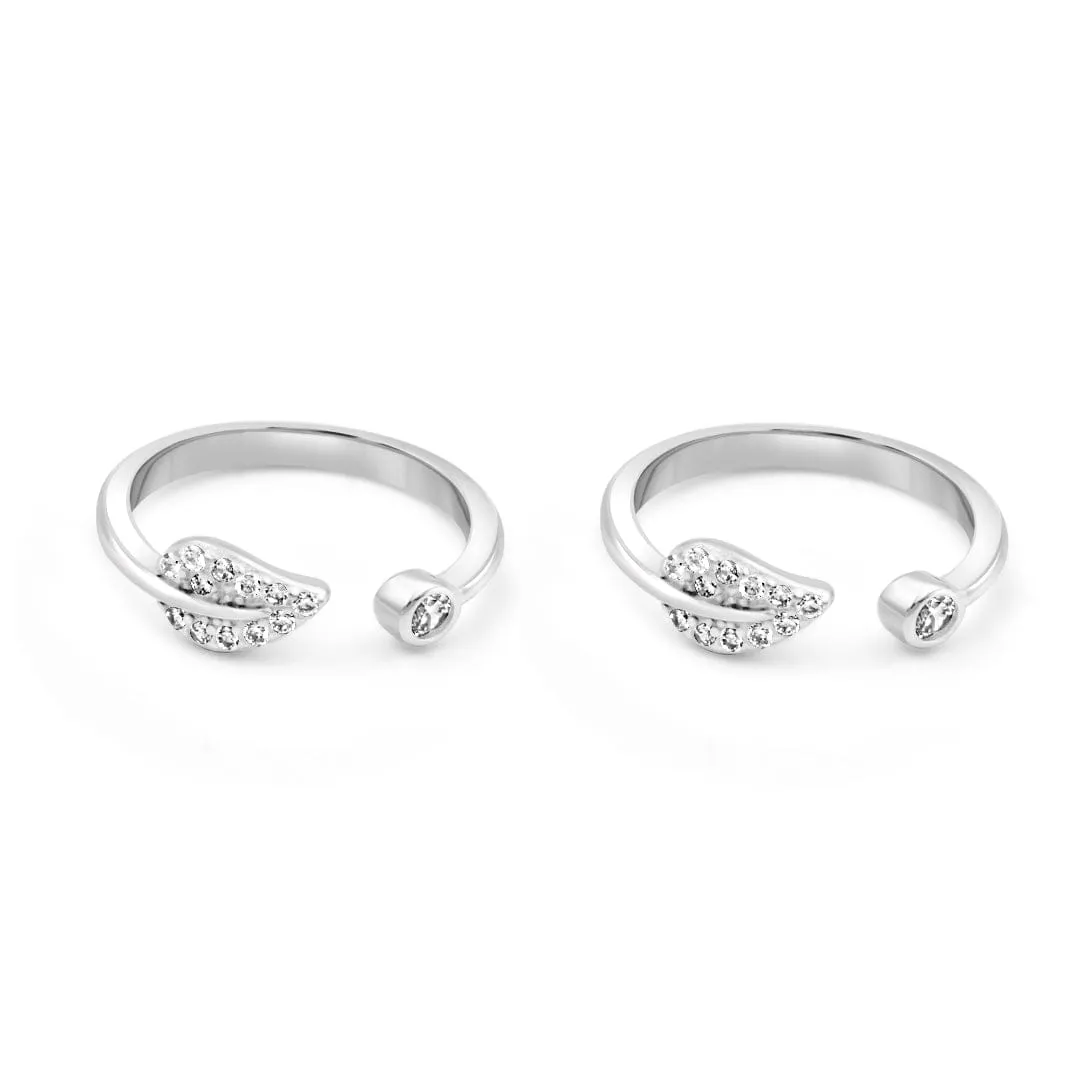 Zarkan The Leaf Life Silver Toe Rings