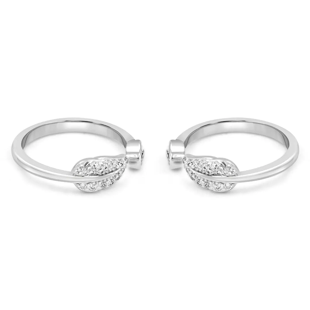Zarkan The Leaf Life Silver Toe Rings